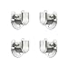 FYTRONDY Stainless Steel Wardrobe Closet Rod Bracket, U-Shaped Open Type Socket Bracket, Shower Curtain Rod Pole End Supports Sockets Flange (1 INCH, 4 Pack)