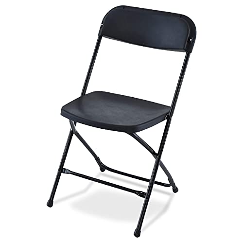 EventStable TitanPRO Black Plastic Folding Chair - Lightweight Foldable Outdoor Chair - Durable Patio Chairs - Chairs Set for Parties Banquet Events - 10 Pack