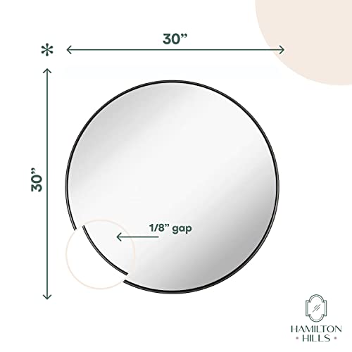 Hamilton Hills Large 30 Inch Round Bathroom Mirror Brushed Bronze Metal Frame - Contemporary Circle Wall Mirror for Home Decor - Premium Vanity Mirror for Bedroom and Living Room Walls - Image 4