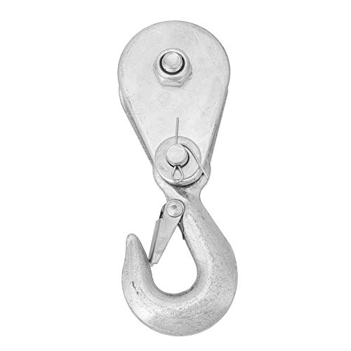 Single Pulley Block, Hoist Block Wire Rope with Hook Electric Winch Hook Suitable for Fitness Equipment Cable Slipping(1 tons)