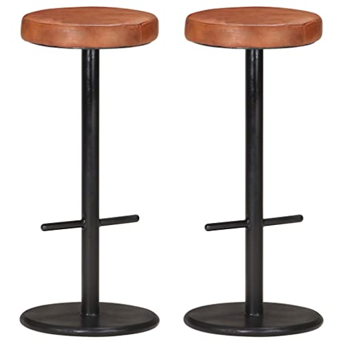 Tabourets de bar en cuir véritable marron pour de précieux souvenirs