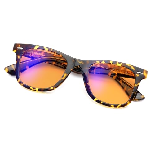 Image of 99% Blue Light Blocking Reading Glasses Women Men, Relieve Eye Strain, Sleeping Glasses, Amber Glasses