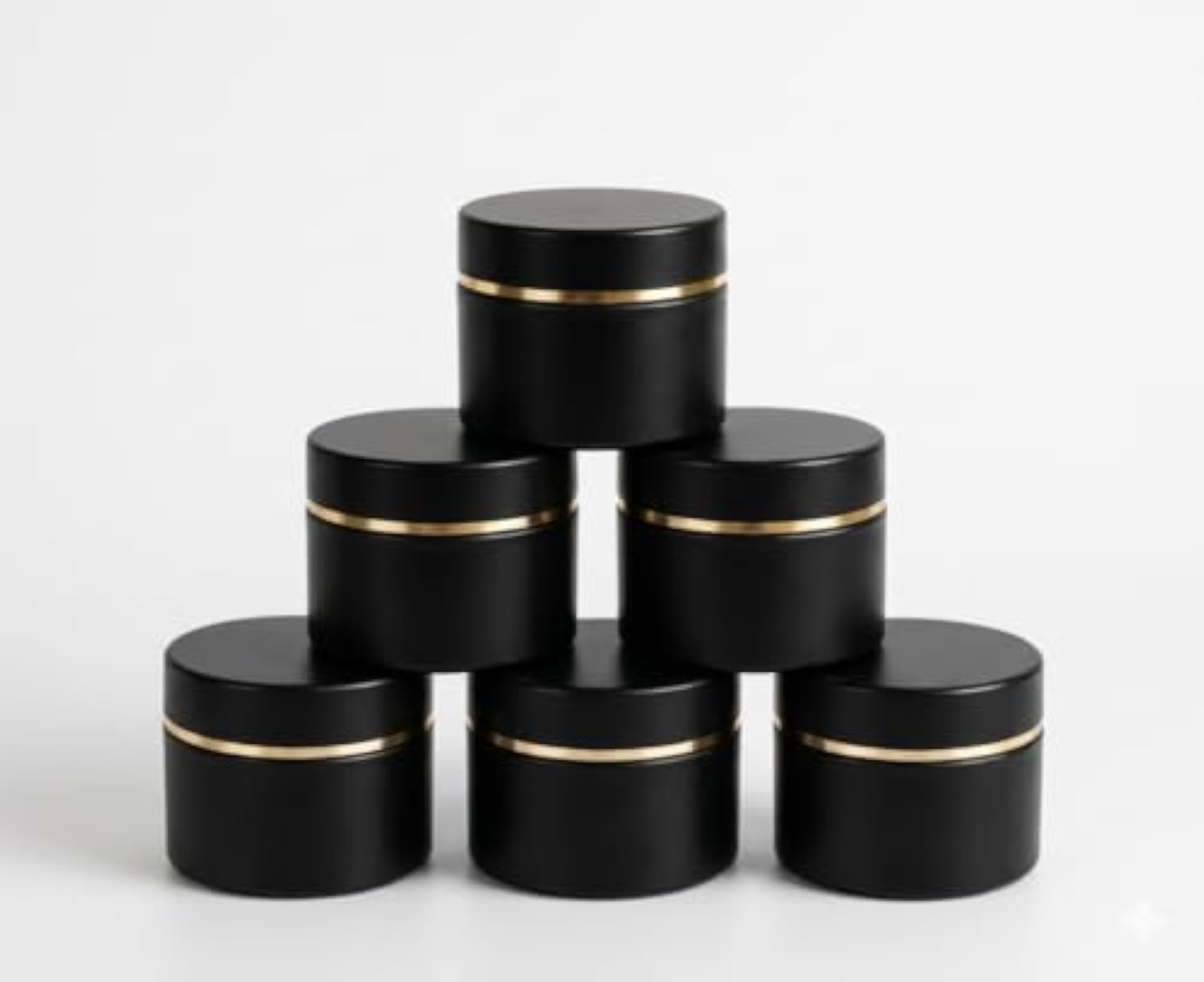 15gm Black Colour Round Empty Plastic Cosmetic Cream Container Jars, Pack of 12