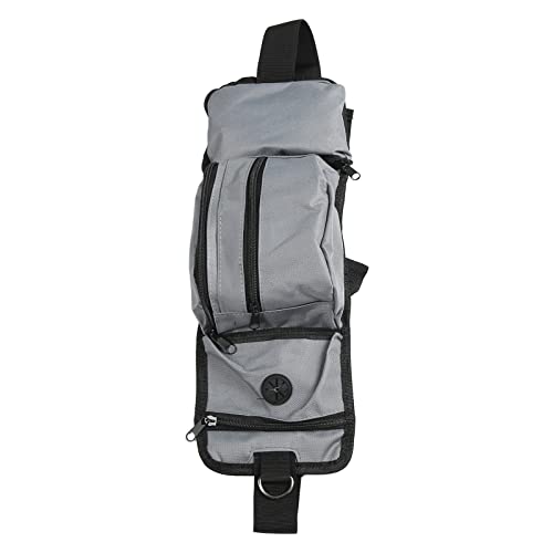 Bolsa de cintura para treinamento de cães grande porta-garrafa reflexiva para tratamento cinza
