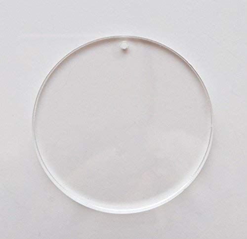 HESIN Set of 20 - Clear Acrylic Keychains Blanks for Vinyl Disc Enough to Start Making Some Serious Side Ornaments and Monogrammed Key Chains or Jewelry Thickness 1/8" (3 inch)