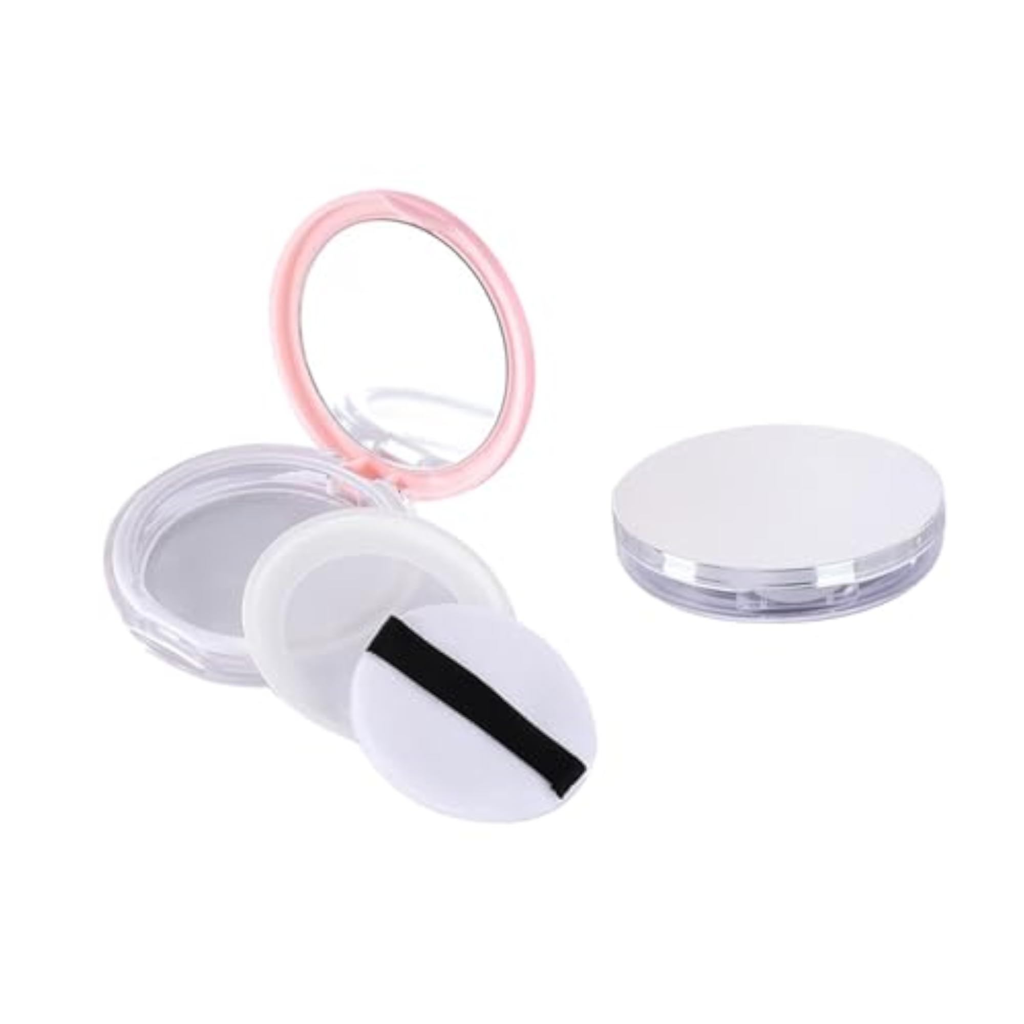 2x2Pcs Refillable Compact Powder Container with Mirror