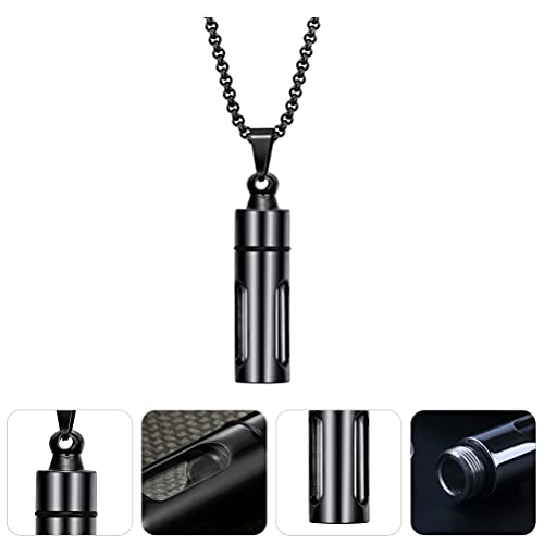 Happyyami Colar difusor de aço inoxidável, colar com pingente de recipiente de óleo essencial, colar