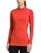 Baleaf Women's Fleece Thermal Mock Neck Long Sleeve Running Shirt Workout Tops Coral Size L