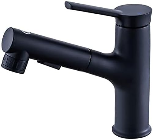 Mitigeur de lavabo de salle de bain chromé avec douchette extractible pour robinet cuisine