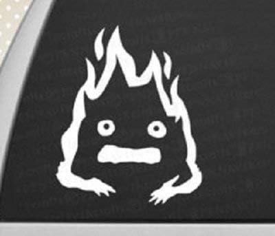 MAF- Howl's Moving Castle Calcifer Sticker Decal White Car Window Wall MacBook Notebook Laptop Vinyl Decal