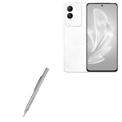 BoxWave Stylus Pen Compatible with vivo V30 Lite - FineTouch Capacitive Stylus, Super Precise Stylus Pen - Metallic Silver
