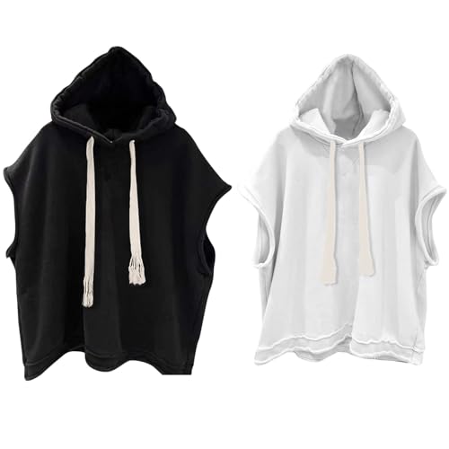 Cambkatl Men's Sleeveless Hoodie Workout Gym Sweatshirt Fashion Athletic Pullover Muscle T-Shirts with Drawstring2