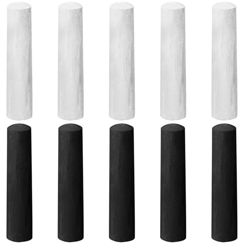 ywmigl 10 Pcs Sidewalk Chalks for Kids Non Toxic Jumbo Chalk for Party Gift Outdoor Art Classroom Play Painting (Black and White)