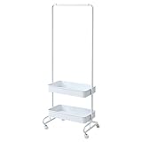 山善(YAMAZEN) トローリーハンガー ホワイト バスケット2段 バスケット2段仕様 LTH-2B(WH)