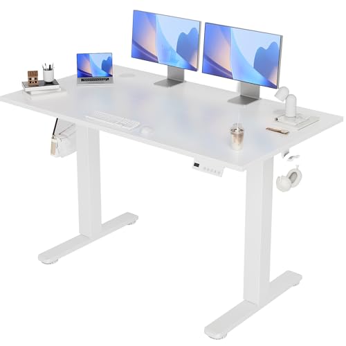 Claiks Höhenverstellbarer Schreibtisch 120x60cm, Schreibtisch Höhenverstellbar Elektrisch,...