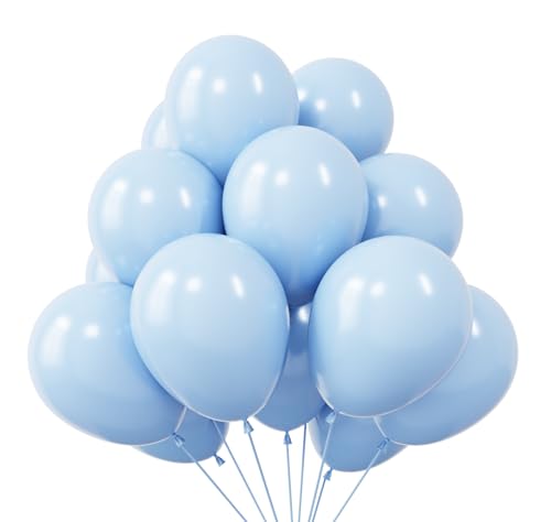KBZVNAF Pastel Blue Latex Party Balloons - 50 Pack 12 inch Helium Matte Blue Balloons for Birthday Wedding Baby Shower Gender Reveal Party Decorations