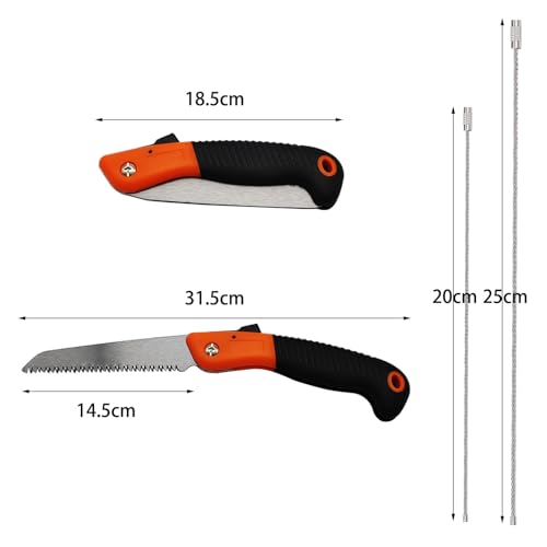 GTIWUNG Klapzaag, handzaag, boomzaag, tuin-klapzaag met veiligheidssluiting, ideale universele zaag, takkenzaag voor camping, tuin, bomen en jacht - Afbeelding 3