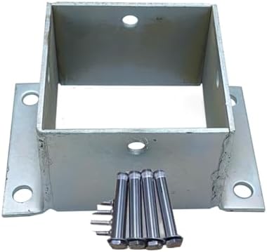 Heavy Duty Metal Post Sleeve with Screws for Secure Installation - Perfect for Concrete, Wood Decks, Pergolas, Mailbox Bases & Outdoor Support Solutions