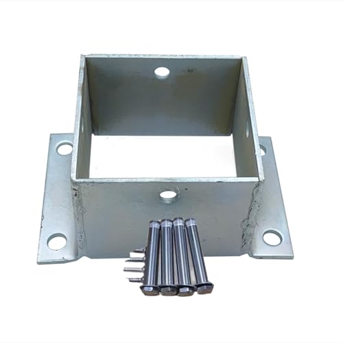 Manchon de poteau en métal robuste 145x145 mm avec vis pour base béton