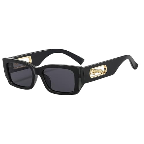 Lunettes de soleil carrées anti-éblouissement motif léopard vert