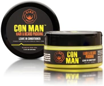 GIBS Con Man Hair & Beard Pudding - Leave In Conditioner - Curl Definer - Moisturizer