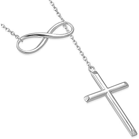 My Daily Styles 925 Sterling Silver InfinitySilver Cross Necklaces For Women - Cross Pendants 3 Color Styles Religious Jewelry with Adjustable Chain - Top Gifting Idea Cover