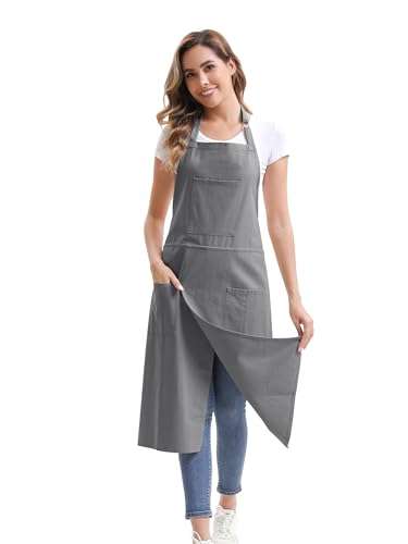 Nanxson Pottery Apron Split Leg Long Artist Painting Apron with 3 Pockets & Adjustable Buckle for