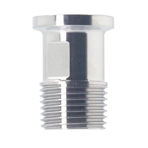 Adaptador macho de triple abrazadera de 1,27 cm rosca BSPT hexagonal para conector sanitario 6