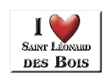 Enjoymagnets Saint LÉONARD des Bois (72) Souvenir France RHÔNE Alpes Fridge Magnet KÜHLSCHRANK Magnet ICH Liebe I Love