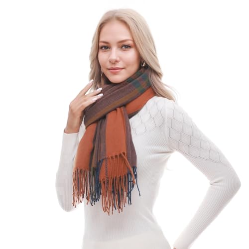 RUI VTRON Scarf for Women Plaid Scarves Winter Warm Oversized Pashmina Tartan Scarves2