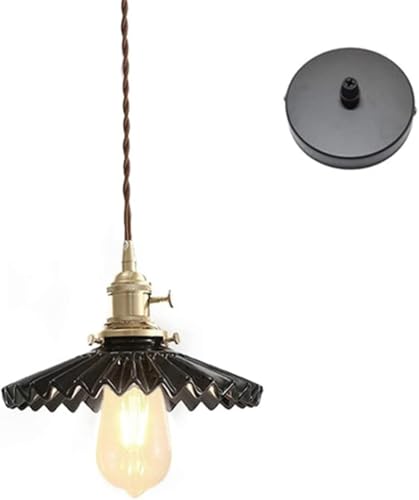 Lustre retro céramique E27 pour éclairage de chevet suspendu