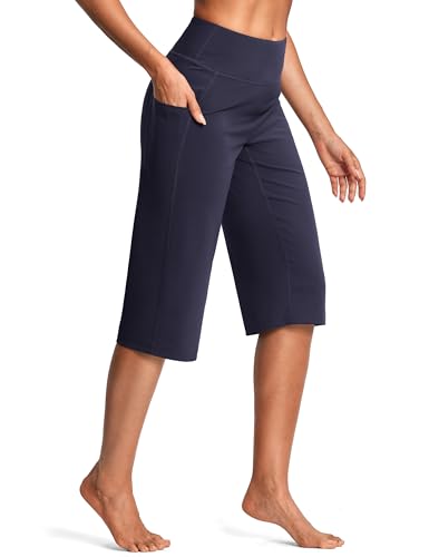 Image of ISEEGZ 15 inch / 18 inch / 21 inch / 25 inch Capri Pants for Women High Waist with Pockets Women's Capris Workout Yoga Pants Loose Straight Leg