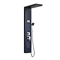 ROVATE Shower Panel Tower System 304 Stainless Steel, Wall Mount Multi-Function Shower Column with Body Massage Jet, Rainfall Shower Tower with Water Temperature Display Bath System, Black