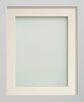 Frame Company Allington White 12x10 inch Frame With Ivory Mount For Image 10x8 inch *Choice of sizes* Fitted with Real Glass