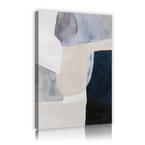 Toile géométrique bleu et beige - Idée cadeau pour une crémaillère élégante