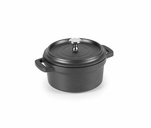 LACOR 25915 Faitout avec Couvercle Rond Aluminium Fondu Noir 14 cm