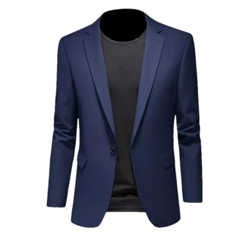 Men Business Casual Blazer Solid Slim Fit Jacket Wedding Groom Party Suit Coat