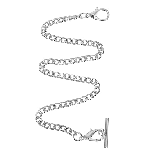 VANZACK Clasp Pocket Watch Chain T Bar Clasp Hanging Chain for Vests Jeans Clothing Decor Present for Lovers Friends Family Versatile Jewelry Key Clip