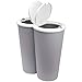 Deuba Cubo de basura Marrón 50L 2x25L basurero interior cocina para residuos...
