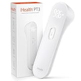 iHealth No-Touch Forehead Thermometer for Adults, Kids, Babies - 1s Fast Accurate, 3 Ultra-Sensitive Sensors, Quiet Vibration Feedback, Digital Large LED Digits, Easy to Use for Home & Nurses, PT3