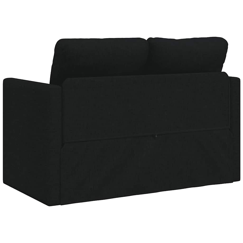 Sofá de suelo con función de dormir negro 112 x 174 x 55 cm de tela, sofá cama 2 en 1 sofá cama sofá con cojín, banco, salón para salón, habitación de invitados, oficina, duradero, cómodo