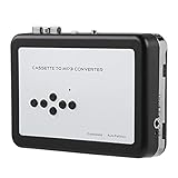 Convertidor de cinta de casete a MP3:Este dispositivo de captura de cinta de casete puede transferir cintas de casete antiguas o cintas directamente en formato MP3 a una unidad flash USB (no incluida). Puede convertir casetes de audio y música a formato MP3 sin una computadora. Convierta rápidamente casetes antiguos de forma manual o automática, lo cual es muy conveniente y fácil de usar