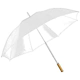 Paraguas grande de novia, para golf, XXL, 127 cm, blanco, mango de madera, manual