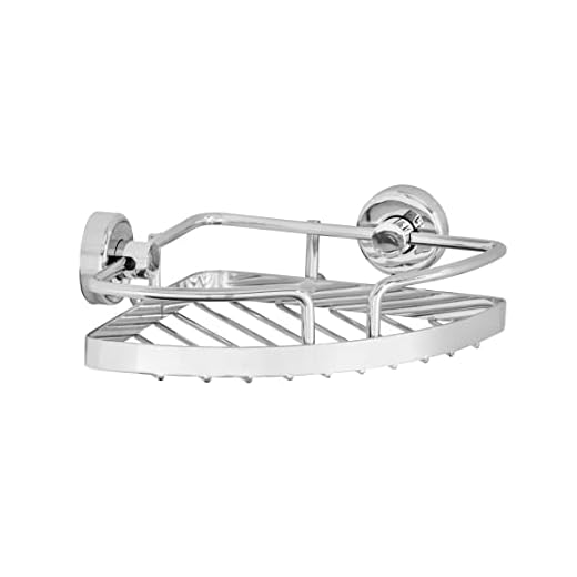 WENKO 17823100 Power-Loc hörnskåp Sion – fästes utan borrning, stål, 21 x 6 x 14,5 cm