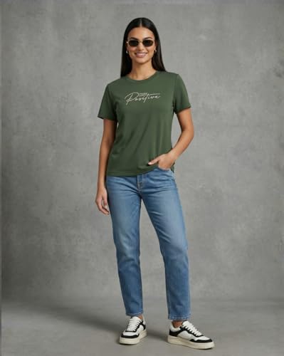 Image of Nobero Women's Graphic Printed Regular Fit Cotton T-Shirt | Casual Tees for Women (Pack of 3)