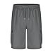 JPLZi Mens Elastic Waist Shorts Comfy Shorts for Men Dark Gray
