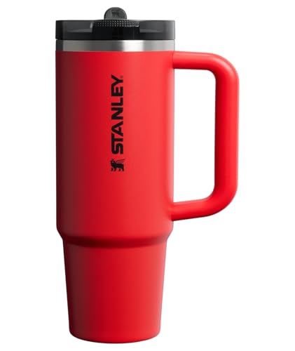 Image of STANLEY Quencher ProTour Flip Straw Tumbler with Leakproof Lid 30 oz | Built-In Straw & Handle | Cupholder Compatible for Travel | Insulated Stainless Steel Cup | BPA-Free | Chili Black