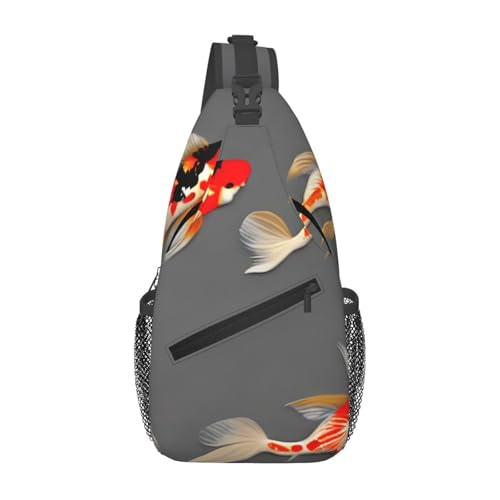 Traditional Koi Carps With Spots Stylish Men'S Messenger Bag - Durable Polyester, Huge Capacity & Adjustable Strap