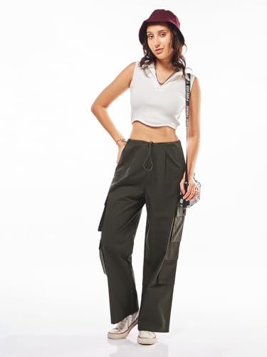 Image of Bewakoof Women's Loose Low Rise Cargo Pant