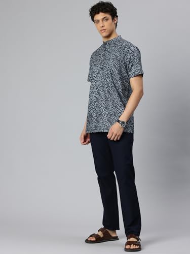 Image of Majestic Man Men Slim Fit Ethnic Motifs Cotton Printed Half Sleeve Short Kurta